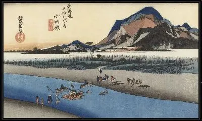 Картина Река Сакава (1833) (Fifty-Three Stations of the Tokaido Hoeido Edition “Odawara (Sakawa River)”)