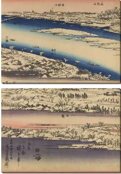 Картина Тото (Toto Meisho Sumida Gawa Zenzu Setchu no Kei)