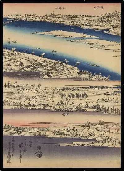 Картина Тото (Toto Meisho Sumida Gawa Zenzu Setchu no Kei)