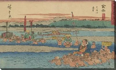 Картина Каная (Kanaya, from the series, Fifty-three Stations along the Tokaido)