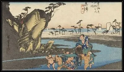 Картина Окитсу (1833) (Fifty-Three Stations of the Tokaido Hoeido Edition “Okitsu (Okitsu River)”)