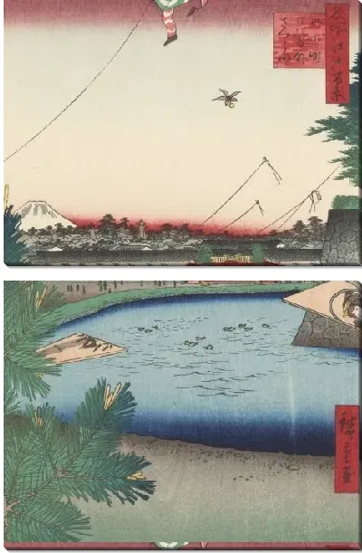 Картина Ямашита-чо (1857) (One Hundred Famous Views of Edo “Hibiya and Soto-Sakurada from Yamashita-cho”)