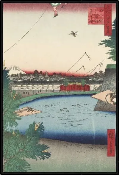 Картина Ямашита-чо (1857) (One Hundred Famous Views of Edo “Hibiya and Soto-Sakurada from Yamashita-cho”)
