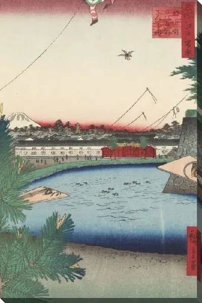 Картина Ямашита-чо (1857) (One Hundred Famous Views of Edo “Hibiya and Soto-Sakurada from Yamashita-cho”)