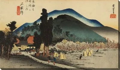 Картина Храм Якуси (1833) (Ishiyakushiji Temple, Ishiyakushi, from the series the Fifty-three Stations of the Tokaido (Hoeido edition))