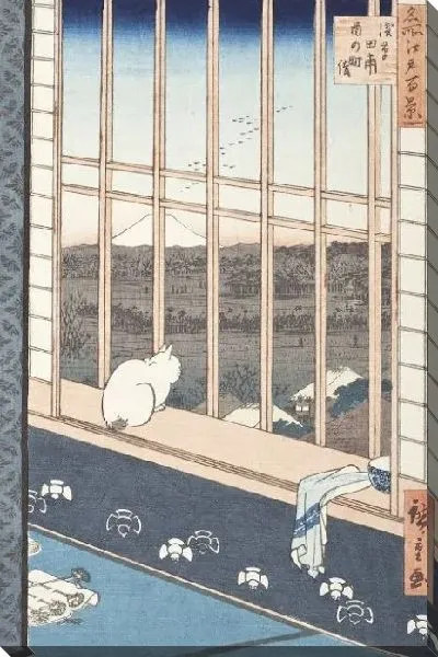 Картина Рисовые поля (1857) (Asakusa Rice Fields and Festival of Torinomachi)