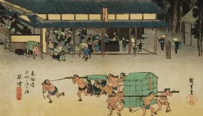 Картина Местный специализированный магазин (1833) (A Local Specialty Store, Kusatsu, from the series the Fifty-three Stations of the Tokaido (Hoeido edition))