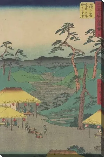 Картина Станция Ходогайа (1855) (Hodogaya station, from Fifty-three Stations Along the Tokaido (Tokaido Gojusan-tsugi))