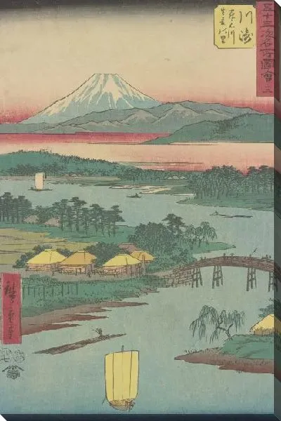 Картина Станция Кавасаки (1855) (Kawasaki station, from Fifty-three Stations Along the Tokaido (Tokaido Gojusan-tsugi))