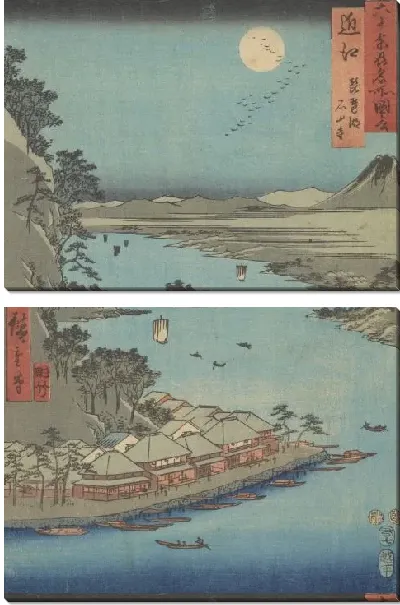 Картина Оми (Omi, from the series, Rokuju yo shu meisho zue)