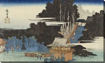 Картина Паломники (1833-1843) (Pilgrims at the Fudō Shrine, Meguro)