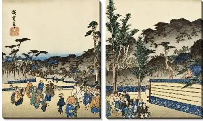 Картина Избиратели (1830) (Precincts of Zōjōji in Shiba)