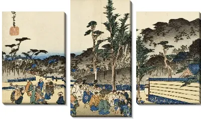 Картина Избиратели (1830) (Precincts of Zōjōji in Shiba)