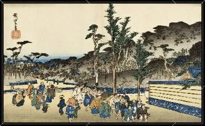 Картина Избиратели (1830) (Precincts of Zōjōji in Shiba)
