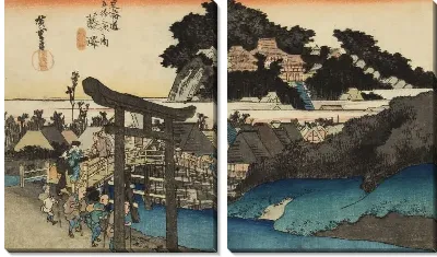 Картина Храм (1833) (Yugyoji Temple, Fujisawa, from the series the Fifty-three Stations of the Tokaido (Hoeido edition))