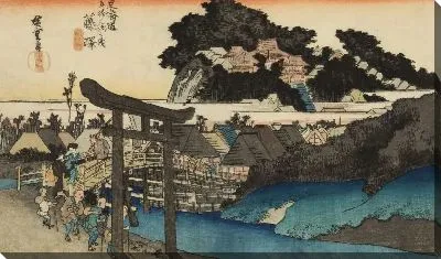 Картина Храм (1833) (Yugyoji Temple, Fujisawa, from the series the Fifty-three Stations of the Tokaido (Hoeido edition))