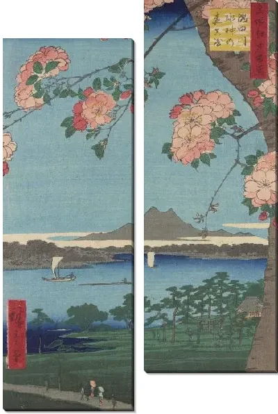 Картина Мори (Meisho Edo Hyakkei - Sumidagawa Suishin no Mori)