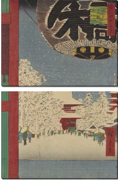 Картина Асакуса (Meisho Edo Hyakkei - Asakusa Kinryuzan)