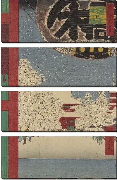 Картина Асакуса (Meisho Edo Hyakkei - Asakusa Kinryuzan)
