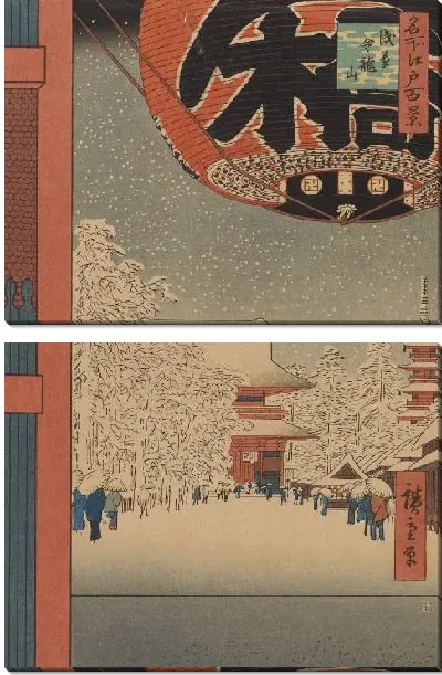 Картина Храм в Асакуса (1856-1858) (100 Views of Edo: Kinryuzan Temple at Asakusa)