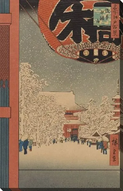 Картина Храм в Асакуса (1856-1858) (100 Views of Edo: Kinryuzan Temple at Asakusa)