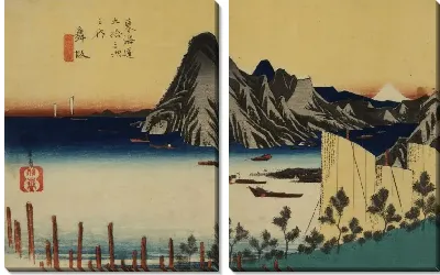 Картина Красивый вид (1833) (True View of Imagire, Maisaka, from the series the Fifty-three Stations of the Tokaido (Hoeido edition))