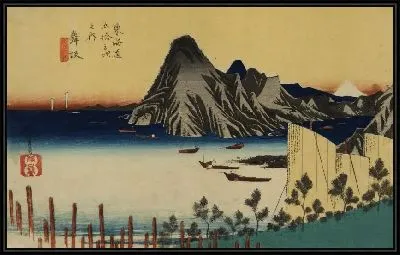 Картина Красивый вид (1833) (True View of Imagire, Maisaka, from the series the Fifty-three Stations of the Tokaido (Hoeido edition))