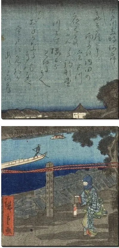 Картина Актеры Савамура (1861) (Bamba; The Actor Sawamura Tanosuke III as the Apprentice (Detchi) Chôkichi)