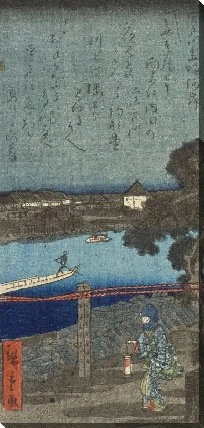 Картина Актеры Савамура (1861) (Bamba; The Actor Sawamura Tanosuke III as the Apprentice (Detchi) Chôkichi)