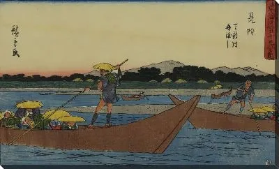 Картина Река Тэнрю (1840) ( Tenryu River Ferry Crossing, Mitsuke, from the series The Fifty-three Stations of the Tokaido (Gyosho Edition))