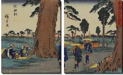 Картина Чирю (1840) (Chiryu, from the series The Fifty-three Stations of the Tokaido (Gyosho edition))