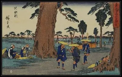 Картина Чирю (1840) (Chiryu, from the series The Fifty-three Stations of the Tokaido (Gyosho edition))