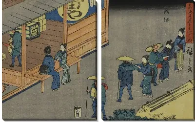 Картина Гою (1840) (Goyu, from the series The Fifty-three Stations of the Tokaido (variant print) (Gyosho edition))