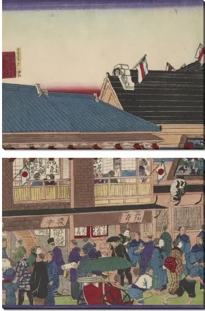 Картина Сцена театра (1870) (Scene of hisamatsu theatre)