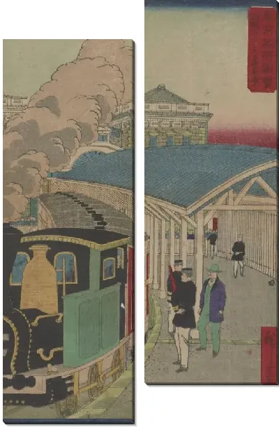 Картина Станция Симбаси, Токио (1883) (Shimbashi Station, Tokyo)
