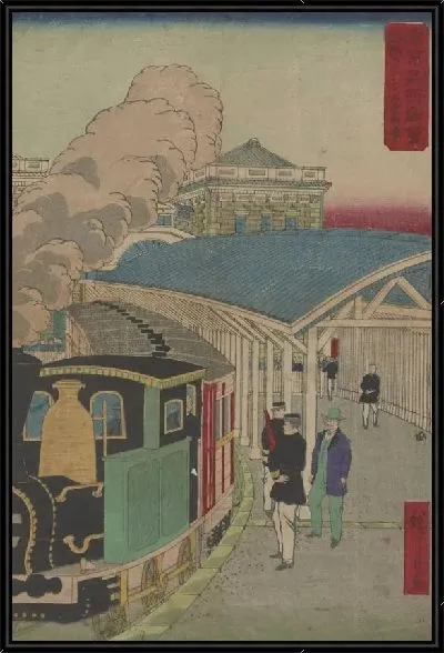 Картина Станция Симбаси, Токио (1883) (Shimbashi Station, Tokyo)