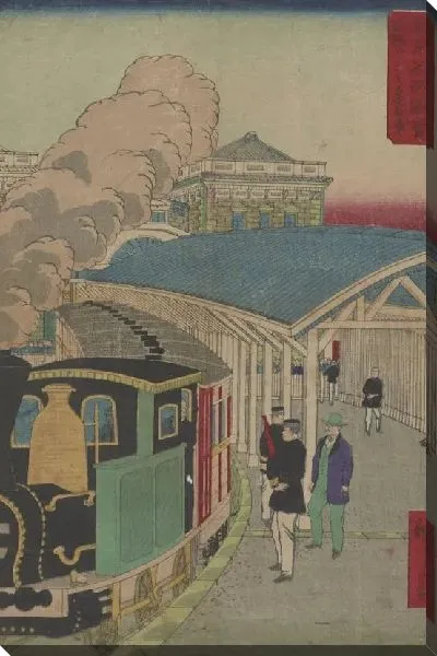 Картина Станция Симбаси, Токио (1883) (Shimbashi Station, Tokyo)