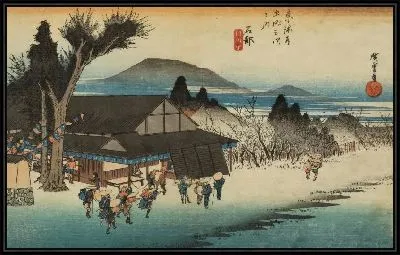 Картина Улица (1833) (Mekawa Village, Ishibe, from the series the Fifty-three Stations of the Tokaido (Hoeido edition))