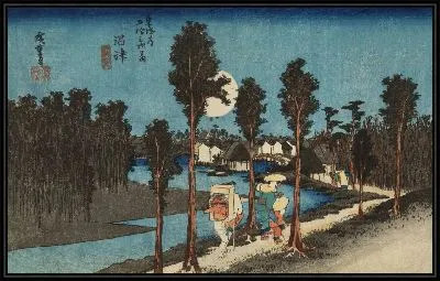 Картина Сумерки (1833) (Twilight Scene, Numazu, from the series the Fifty-three Stations of the Tokaido (Hoeido edition))