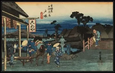Картина Мотомачи (1833) (Motomachi Junction, Totsuka, from the series the Fifty-three Stations of the Tokaido (Hoeido edition))