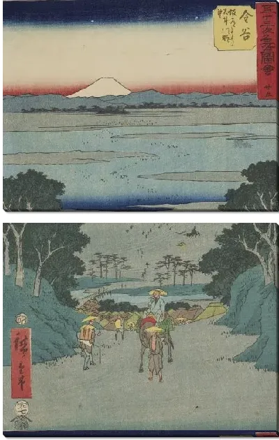 Картина Станция Каная (1855) (Kanaya station, from Fifty-three Stations Along the Tokaido (Tokaido Gojusan-tsugi))