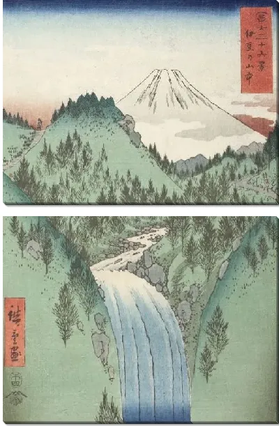 Картина Водопад в горах Идзу (1858) (Waterfall in the Mountains of Izu)