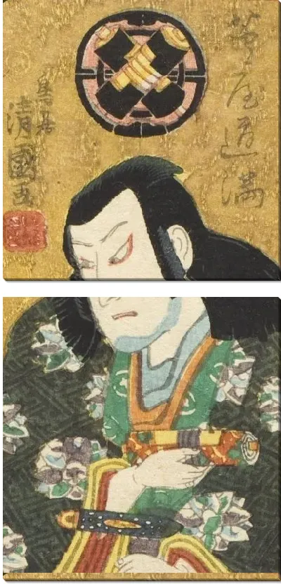 Картина Актеры (1863) (Waterfall at Ōji; The Actor Segawa Senjo in the Role of Kuzunoha)