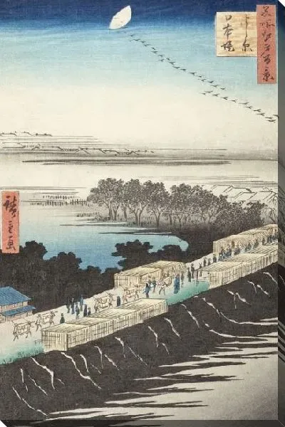 Картина Набережная (1850) (The Nihon Embankment at Yoshiwara)