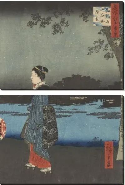 Картина Санья Бори (Toeizan Sanyabori yakei, from the series, One Hundred Famous Views of Edo)