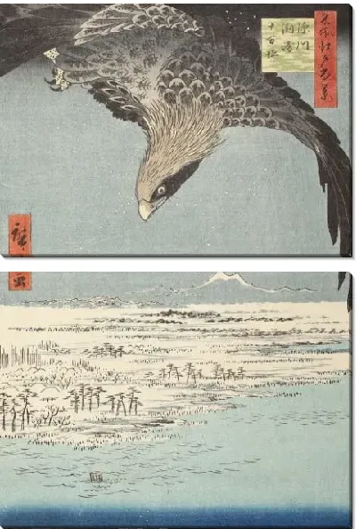 Картина Равнина близ Фукагавы (1857) (Susaki and the Jumantsubo Plain near Fukagawa)