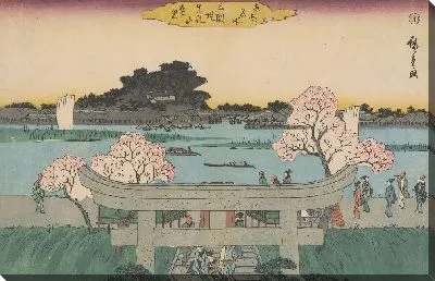 Картина Входные ворота в святилище (Entrance gate to Mimoguri Shrine, from the the series, Famous Places of the Eastern Capital)
