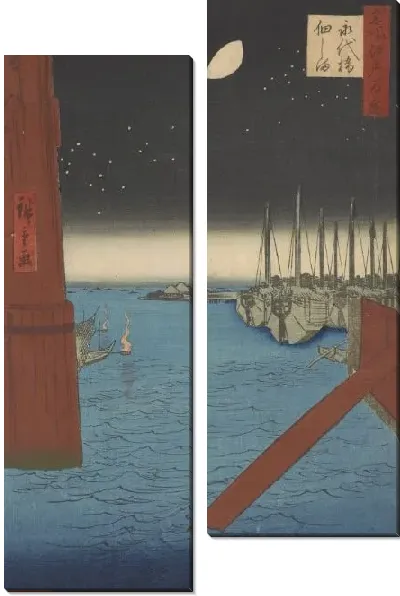 Картина Ейтабаши (Eitaibashi, from the series, One Hundred Famous Views of Edo)