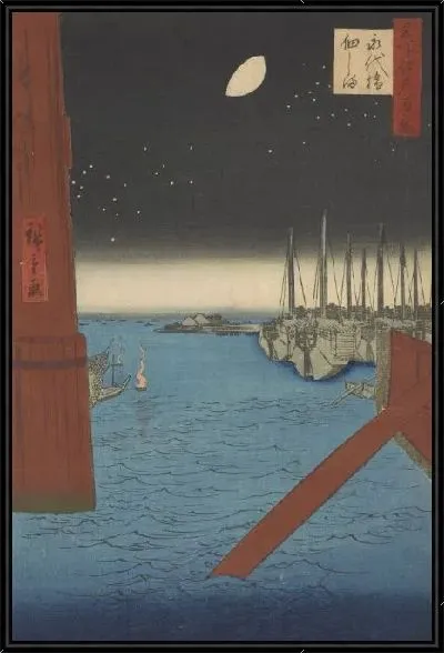 Картина Ейтабаши (Eitaibashi, from the series, One Hundred Famous Views of Edo)