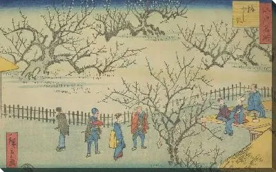 Картина Умеяшики (Ume yashiki, from the series, Famous Places of Edo)
